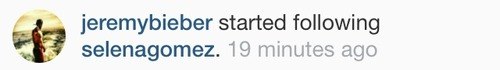 Jeremy Bieber started following Selena Gomez